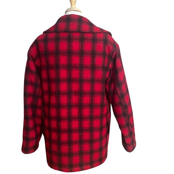 WOOLRICH Vintage Wool Blend Men's Buffalo Plaid Coat - Size 40 - Picture 2 of 14